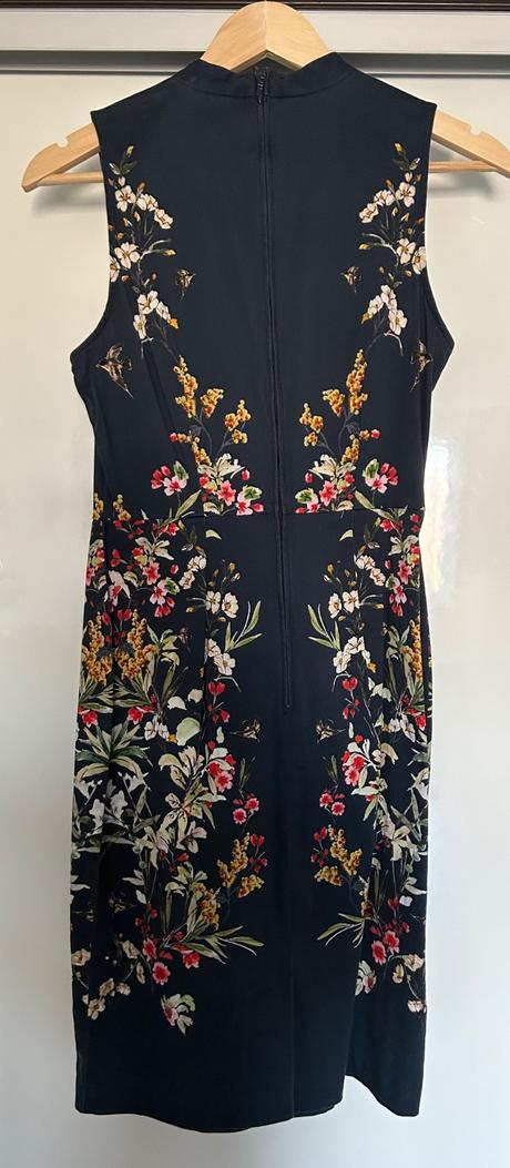 Modré kvetované šaty, orsay,38