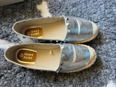 Strieborné espadrilky jenny fairy, 38