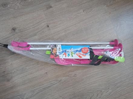 Detské lyže s palicami ski big foot, <70 cm
