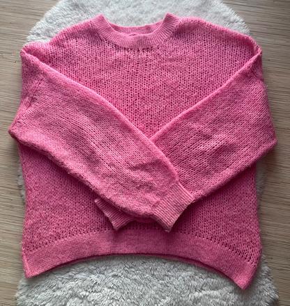 Ruzovy pleteny sveter bershka, bershka,s