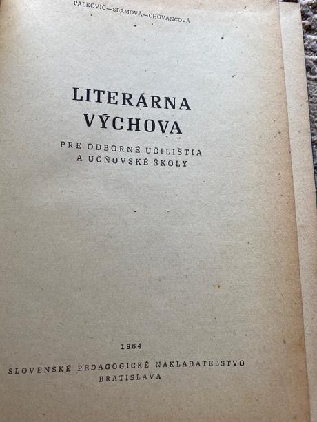 Lliterárna výchova pre odborné učilištia 1964,