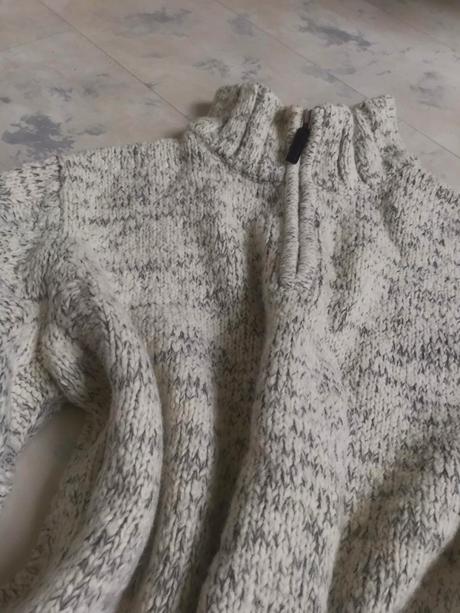 Luxusný hrubý melírovaný pulóver, tu,xl