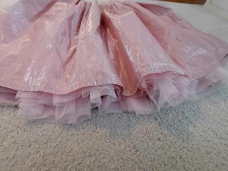 Metalická sukňa s tylovou spodničkou, h&m,134