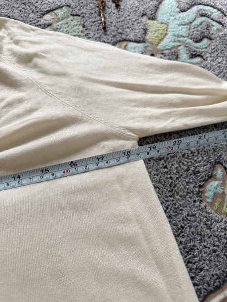 Krémový kardigan zo zmesi viskózy a hodvábu, benetton,m