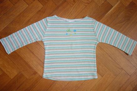 Pásikavé tričko s kvetmi 8 rokov, 128