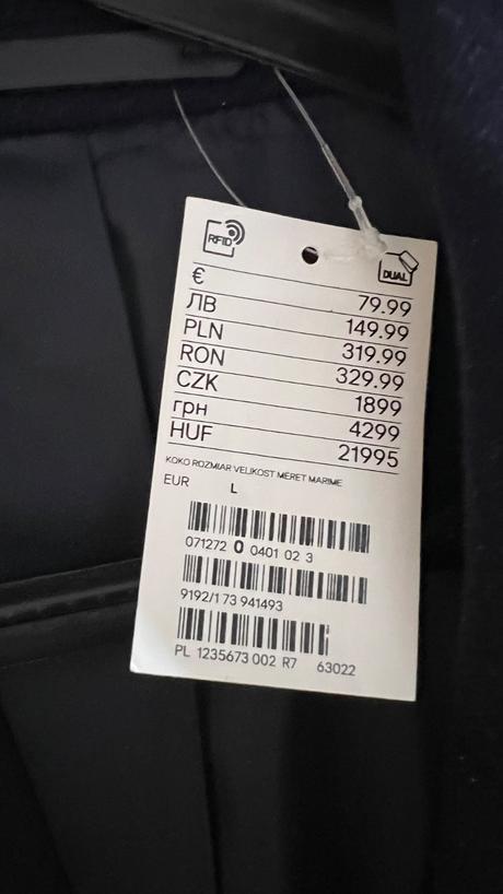 Kabát s visačkou, h&m,l