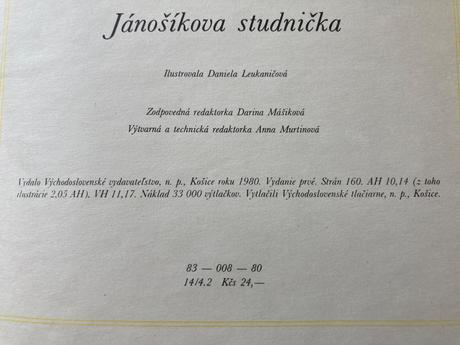 Jánošíkova studnička-prvé vyd.1980,
