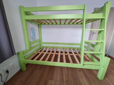 Poschodová posteľ - masív, 120 cm, šírka (cm): 120,dĺžka (cm): 200