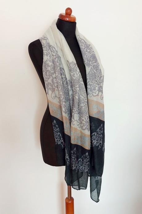 Tenký šál v zelených tónoch, xl