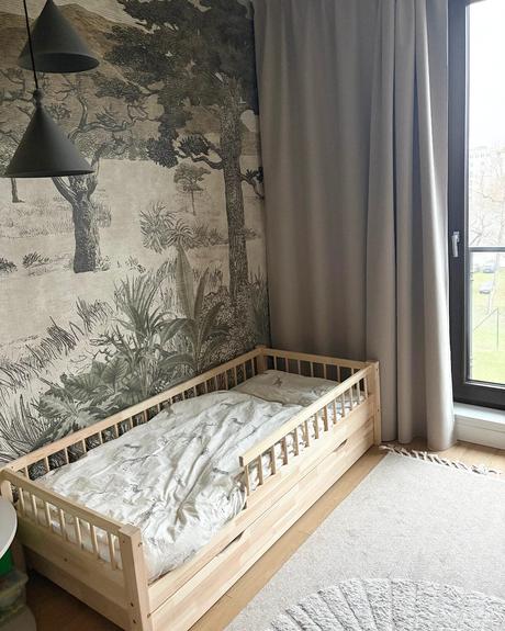 Drevená detská posteľ s prístelkou/zásuvkou, šírka (cm): 90,dĺžka (cm): 200