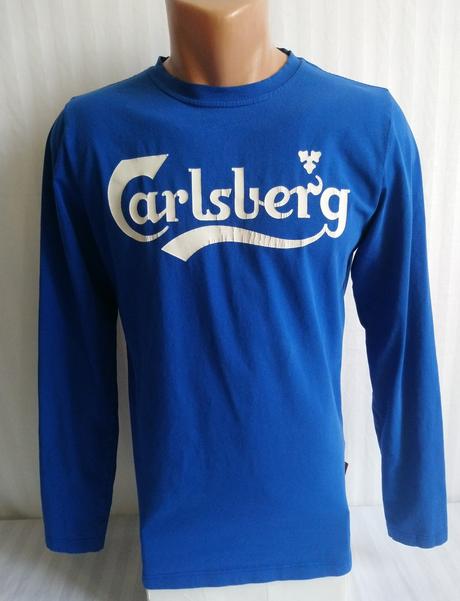 Pánske elastické modré tričko carlsberg, italy, s