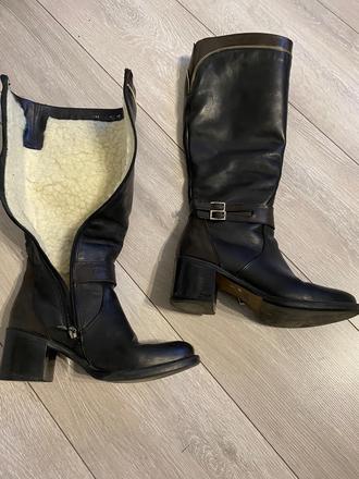 Teplucke pohodlne cizmy cierno hnede, 37