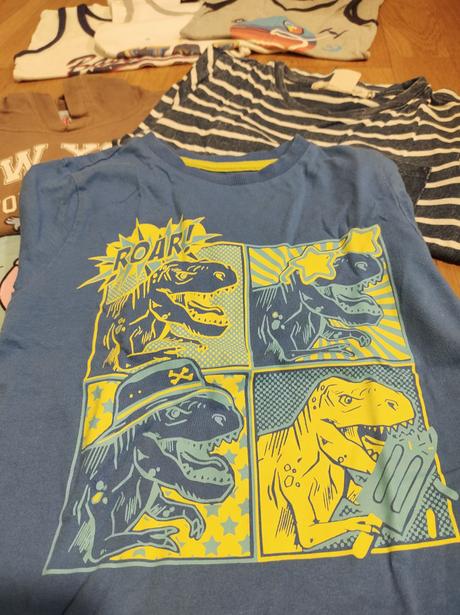 Letný set tričiek s dinosaurom a star wars, h&m,98