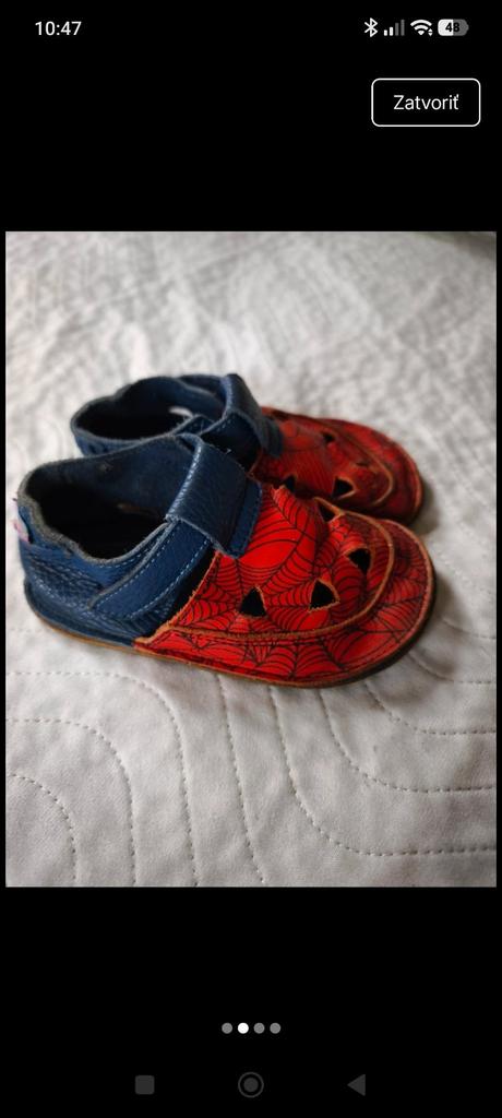 Kožené sandále baby bare top stitch spider 23, baby bare shoes,23