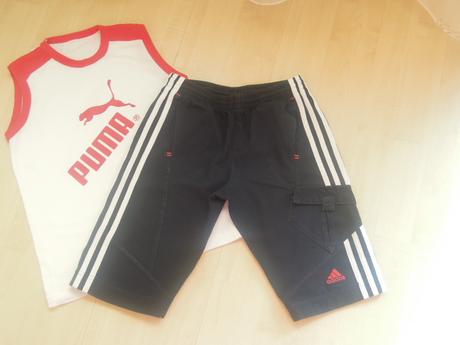 2 x triko a kraťasy adidas /128/, 122–134