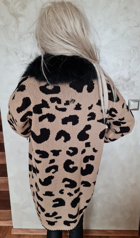 Kardigan s pravou kozusinou, l / m