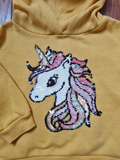 B1886 mikina jednorožec, h&m,104