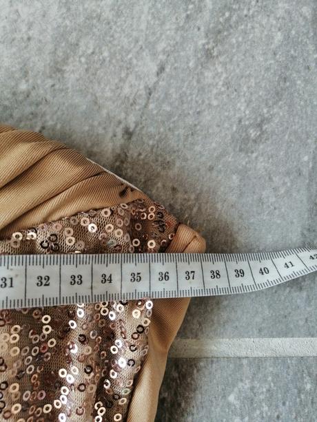 Zlato béžové párty flitrové šaty, vm, m