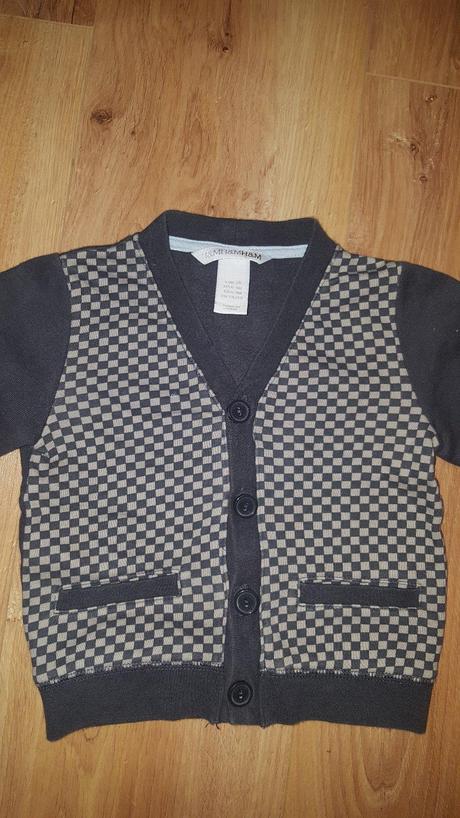 Sivá kockovaná mikinka č.74, h&m,74