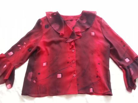 Cervena bluzka - jemne priesvitna, xl