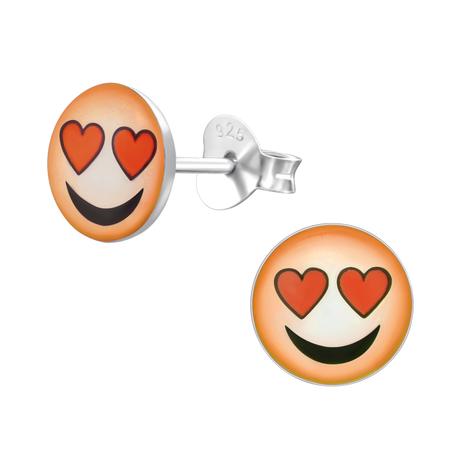 Strieborné náušnice pre deti smajlík, 