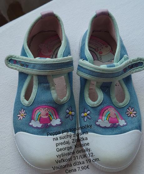 Peppa pig topánočky na suchý zips na predaj, george,30