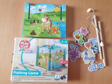 3x drevene hracky rybolov+cislice, 