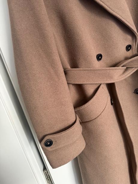 Vlnený kabát vo farbe taupe, m