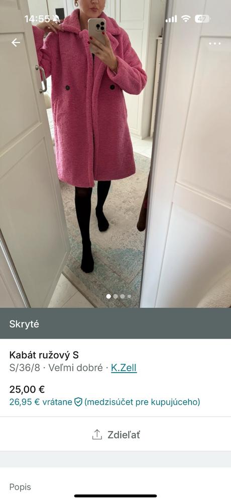 Kabát ružový s, s