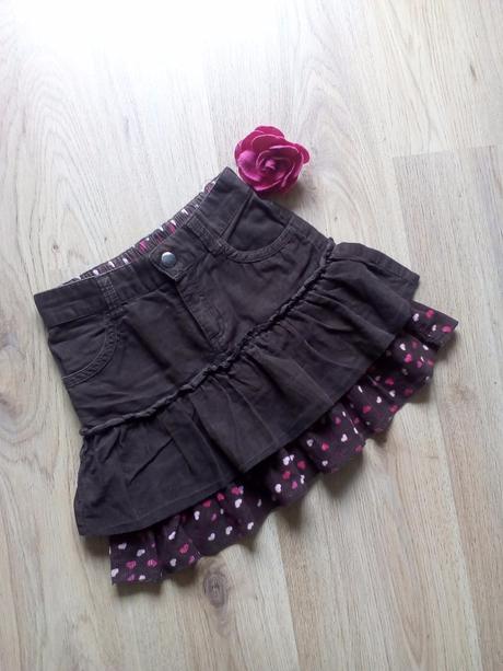 Hnedá suknička so srdiečkami, h&m,116