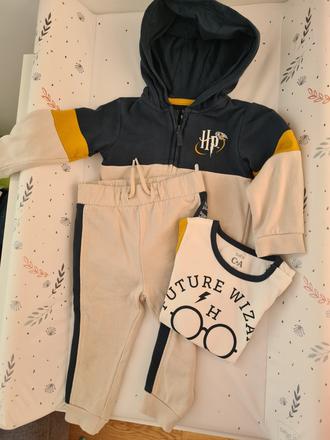Súprava teplaky, mikinka, tričko harry potter, c&a,80