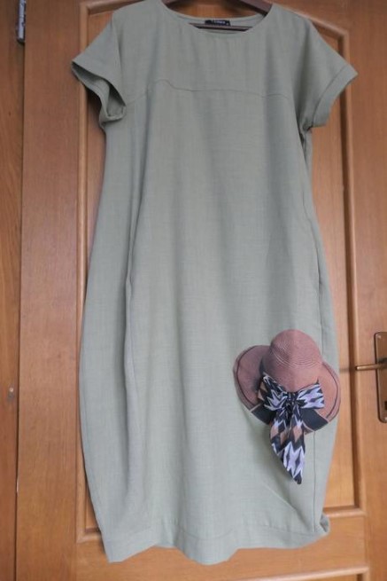 Lanove letne 3d s klobucikom letne saty xl, xl