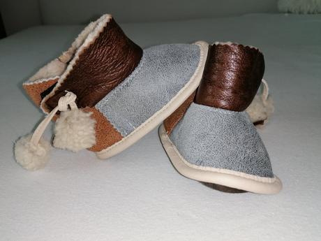 Baby topánočky s pravou kožou a ovčou vlnou z jarm, 21