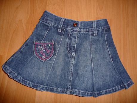 Skladaná riflová suknička na 3-4 roky, 104