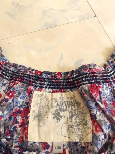 Batistová plátenná kvietkovaná blúzka, l