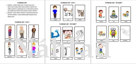 Kartičky na tvorbu viet - pdf, 