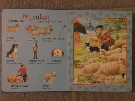 Knižka s 8-mi puzzle s anglickými slovíčkami, 