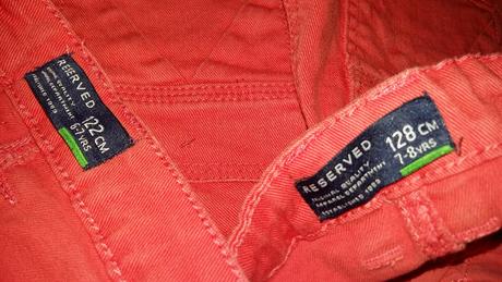 Nádherné cerveno-oranžové rifle unisex na 5-8r., reserved,122