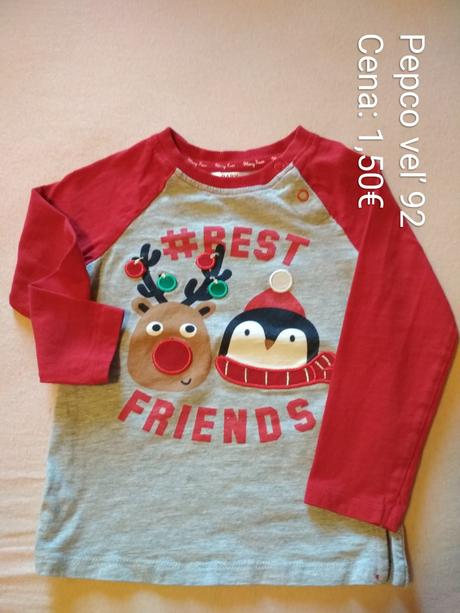 Pepco vianočné tričko dlhý rukáv, pepco,92