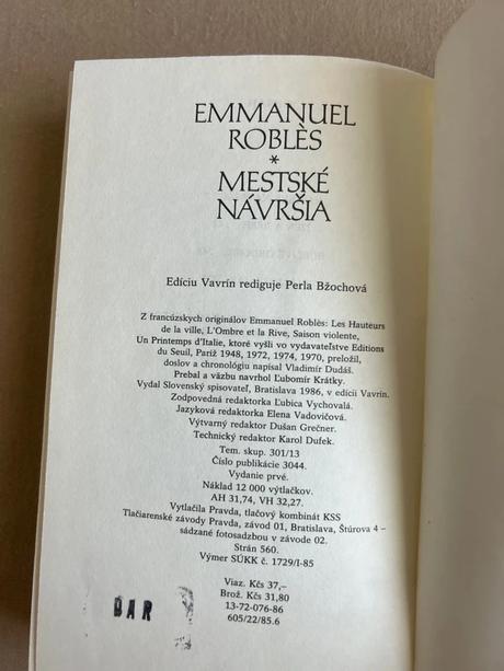 Mestské návršia - emmanuel roblès, 
