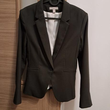 Tmavozelené sako, h&m,m