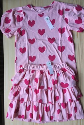 Komplet tričko + sukňa lindex veľ. 128/134, lindex,128 / 134