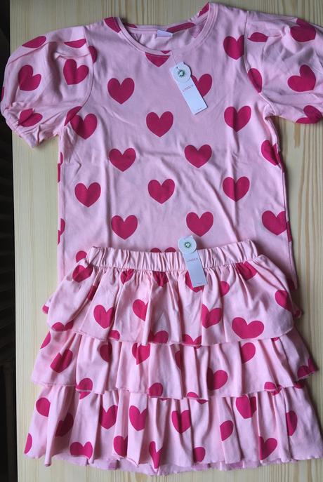 Komplet tričko + sukňa lindex veľ. 128/134, lindex,128 / 134