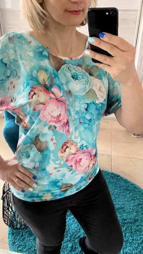 Kvetovaná blúzka s otvorenými ramenami, l / m / s / xl