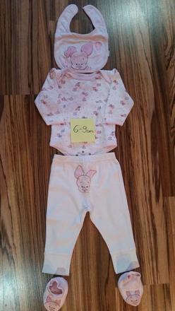 Detska suprava body, nohavice, podbradnik, papucky, 74