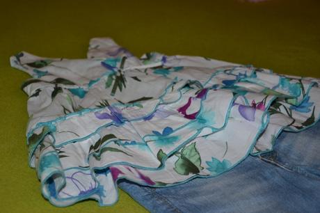 Nadherna tyrkysovo-modro-biela zn.letna bluzka 4-6, zara,110