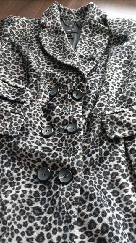 Kabát so zvieracím vzorom, mango,s