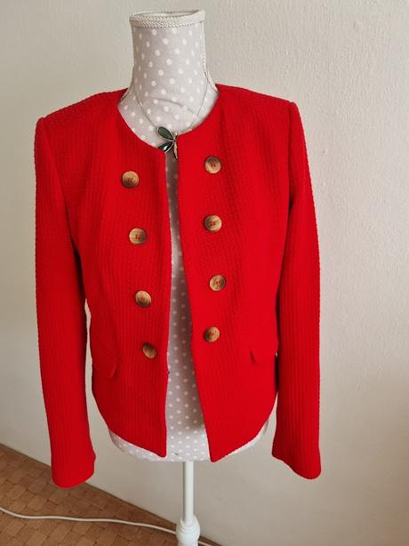 Červené buklé sako orsay 40, orsay,40