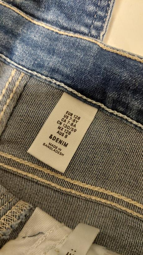 Rifľové šortky na traky, h&m,128