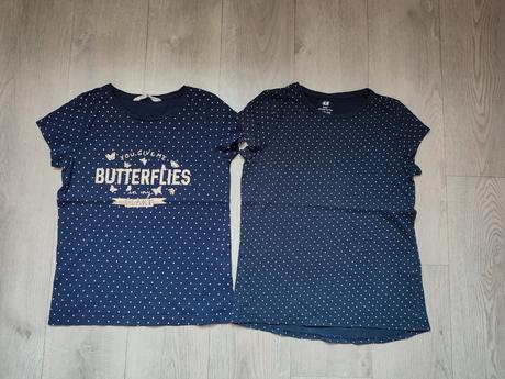 Bodkované tričká 2ks, h&m,134